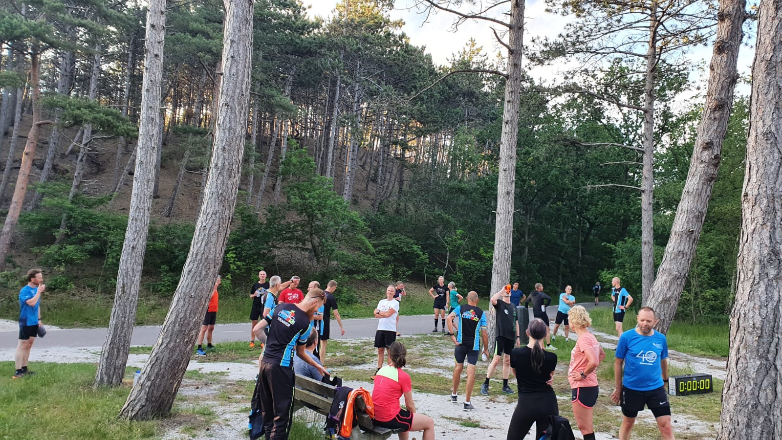 3 x 1000m lopen in het bos