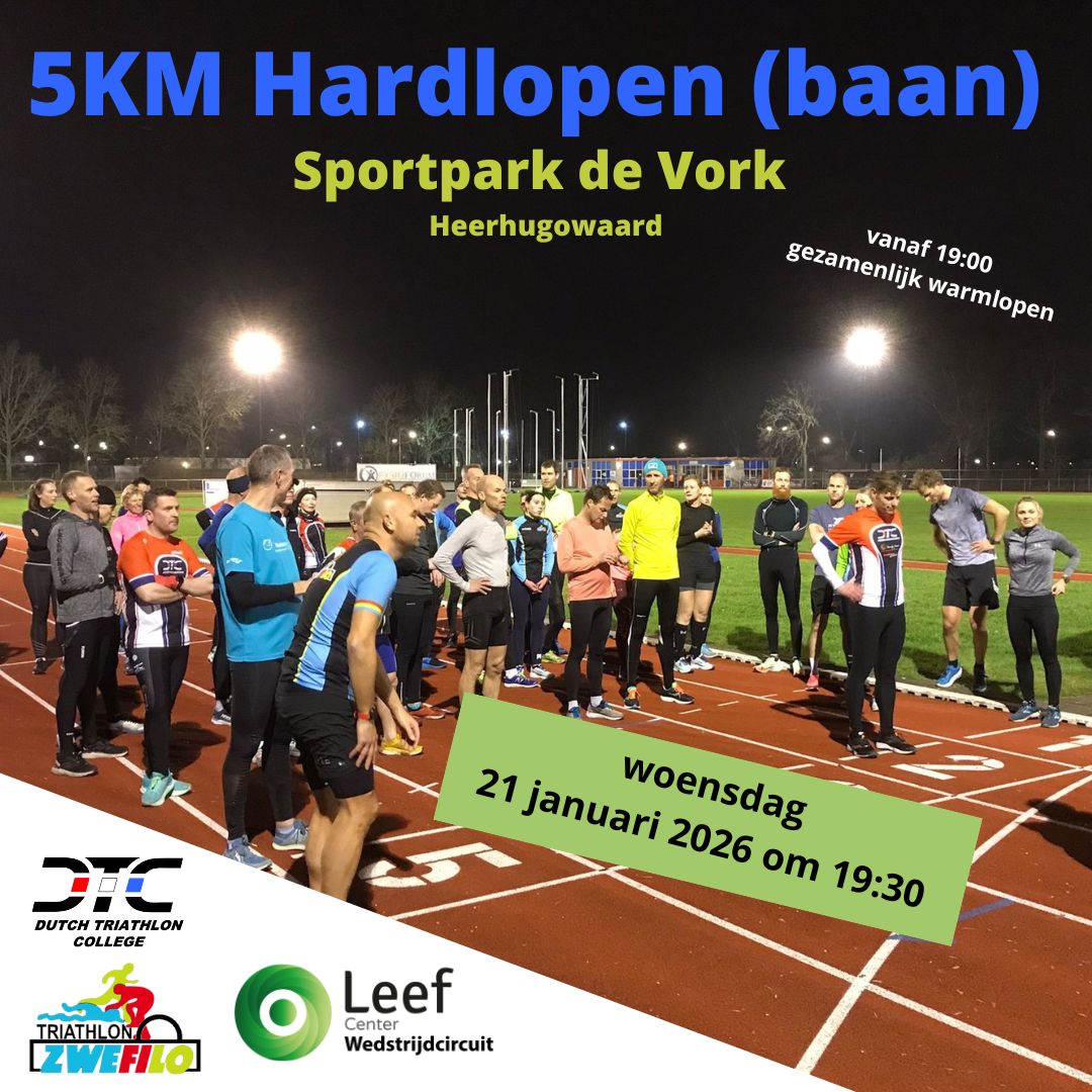 Clubwedstrijd 5 km hardlopen op de baan