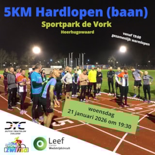 5km hardlopen op de baan
