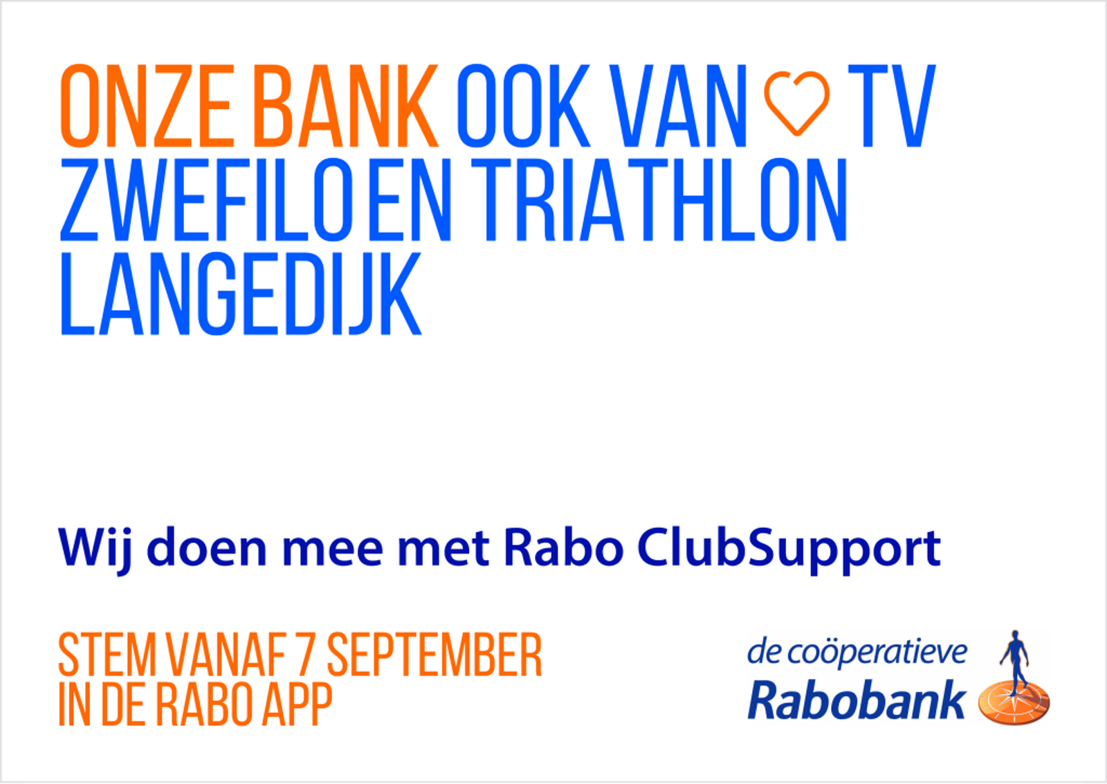 🗳️ Stem op TV Zwefilo én Triathlon Langedijk!